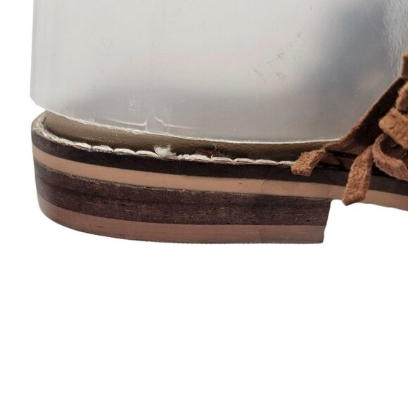 Free People‎ Womens 36 Mirage Brown Leather Woven Flat Mules Sandals - Picture 10 of 16